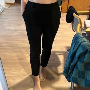Ankle length black pants elastic waist